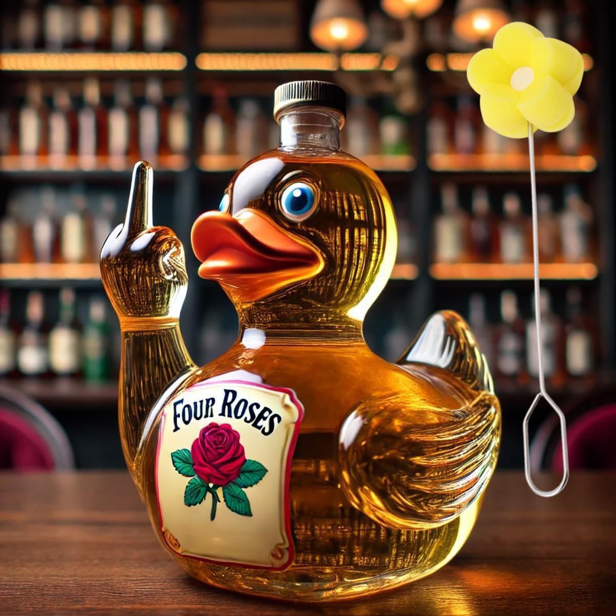 Amazon.com | Duck Whiskey Bottle,10 Oz Funny Middle Finger Duck